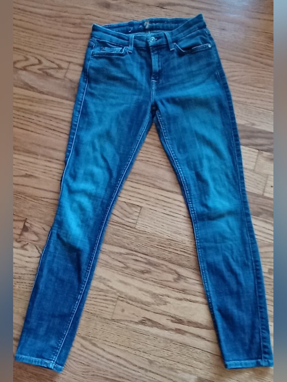 EUC 7 For All Mankind Stretch Skinny Mid Rise Jeans Women's Size 25